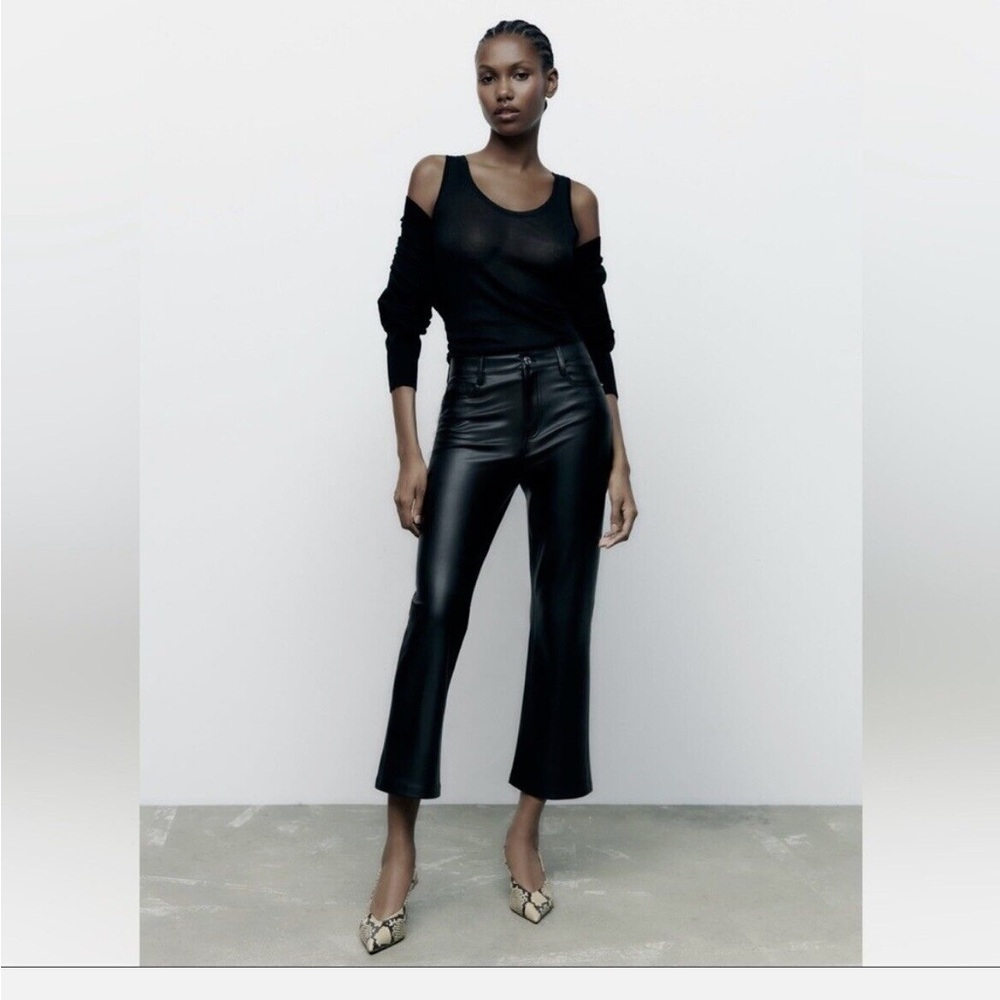 Zara Faux Leather Ankle Pants